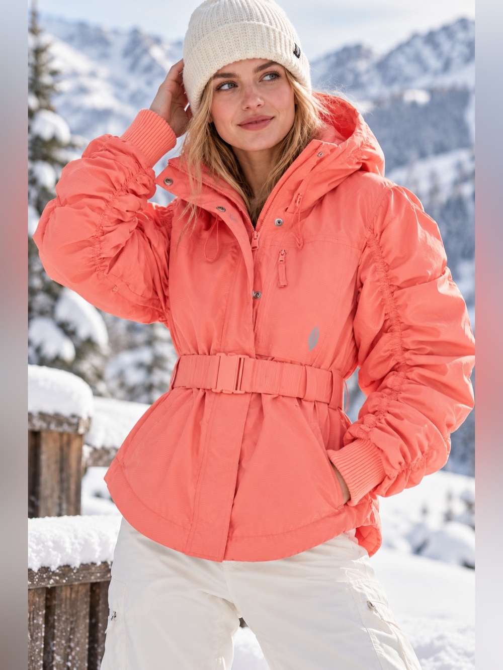 NWT Free People FP Movement Lift Love Ski Jacket Fruit Punch Coral Size M $398